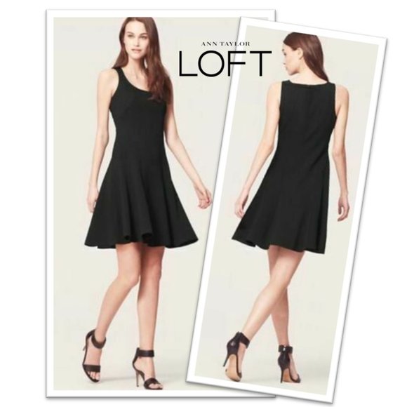 Ann Taylor LOFT Black Fit and Flare Ponte Dress - Style 332411 - Picture 16 of 16